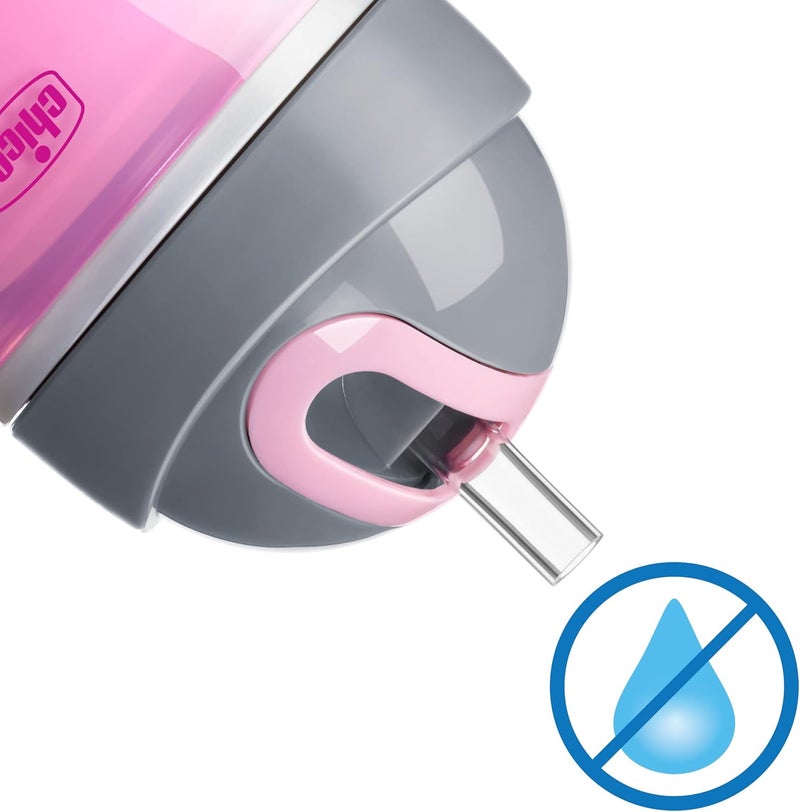 Chicco Flip-Top Straw Cup 9oz | Insulated Toddler Sippy Cup with Soft Silicone Straw | No-Spill Valve | Easy-Clean | BPA-Free | 2pk | For Ages 12+ Months | Dream Pink/Purple - Image 3